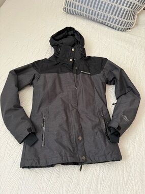 Columbia Women's Black & Charcoal Hooded Ski Jacket